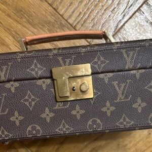 Louis Vuitton Brown Monogram Case with Gold Lock